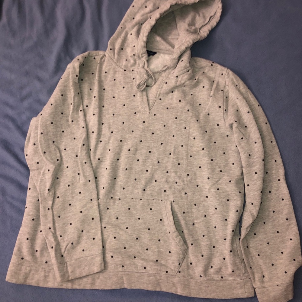 Tommy Hilfiger Gray V-Neck Polka Dot Hoodie